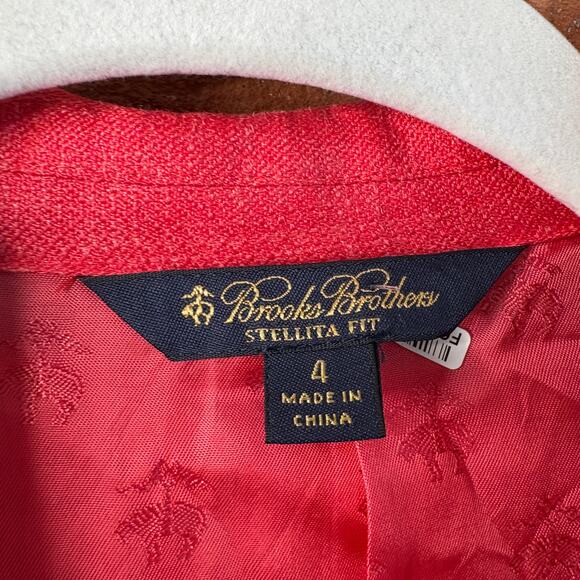 Brooks Brothers Stellita Fit Loro Piana Summertime Blazer in Ruby Pink Sz 4 - Picture 2 of 12